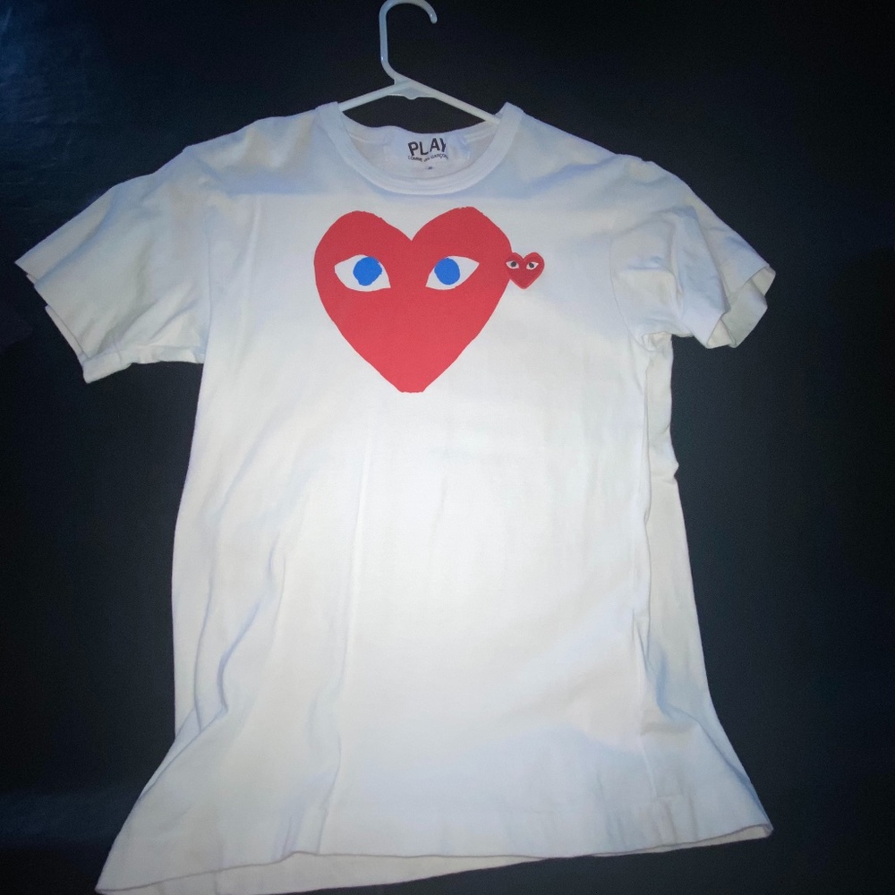 Comme Des Garçons Play Heart White T-Shirt (Small)